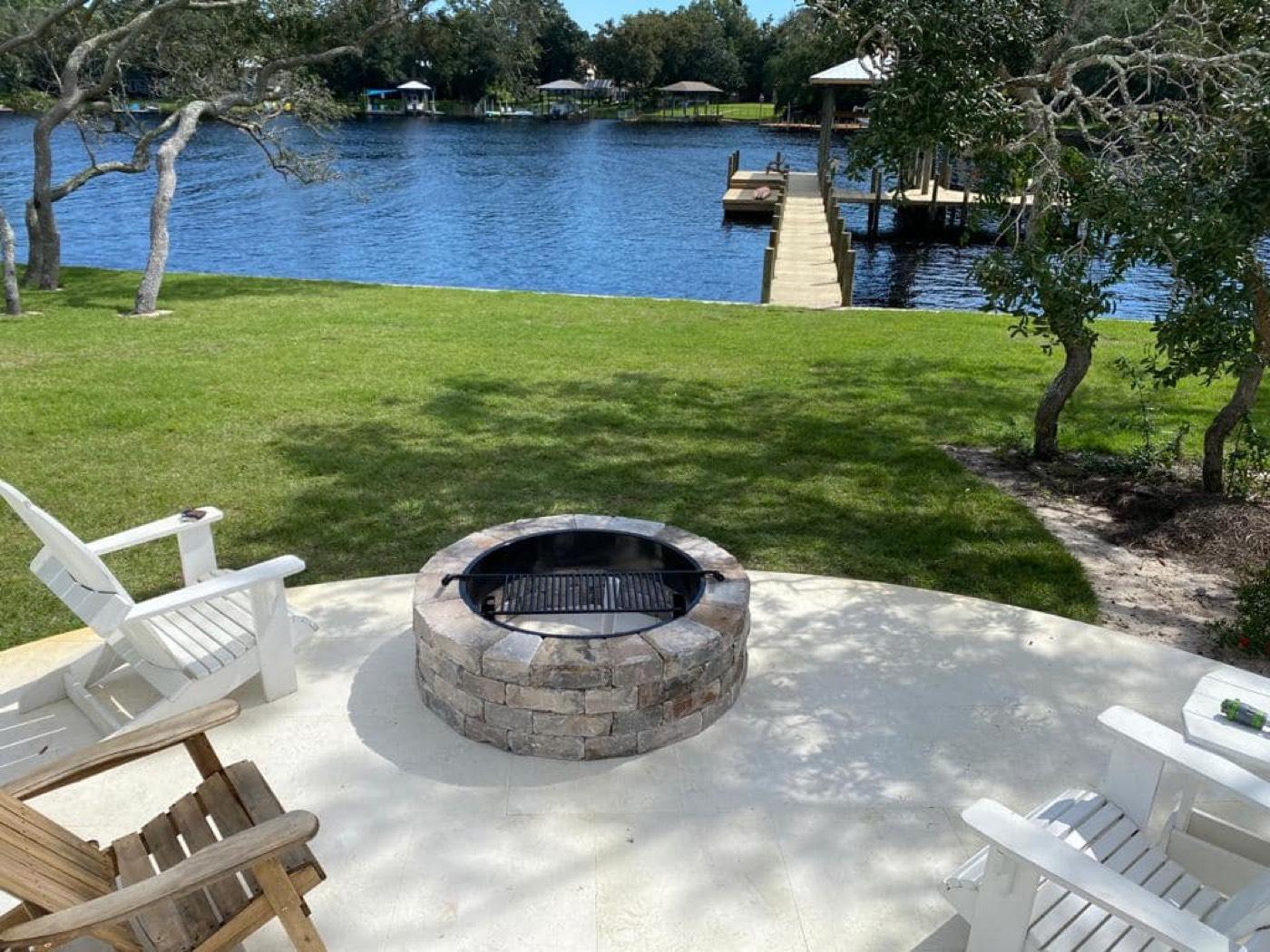 Lakefront Fire Pit Patio