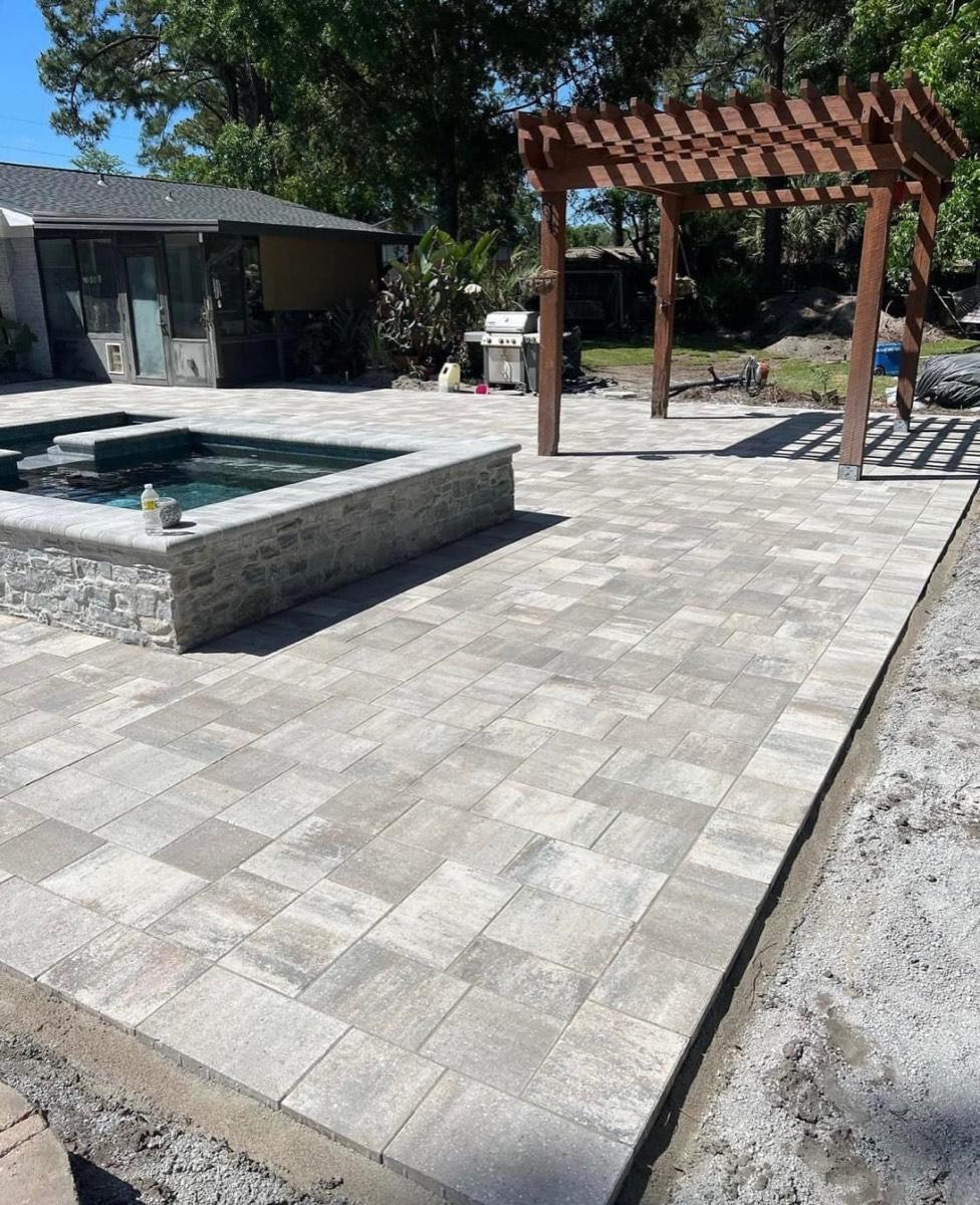 Paver Pool Deck & Pergola Base